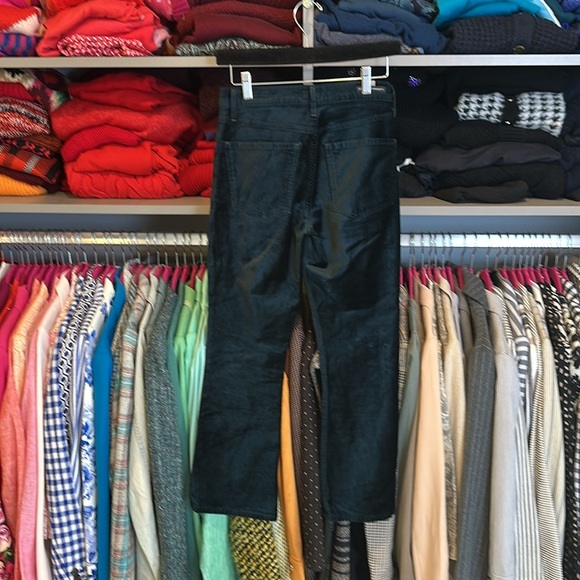 Citizens of Humanity dark Forrest green velvet cropped pants size 25 NWOT - Picture 3 of 4